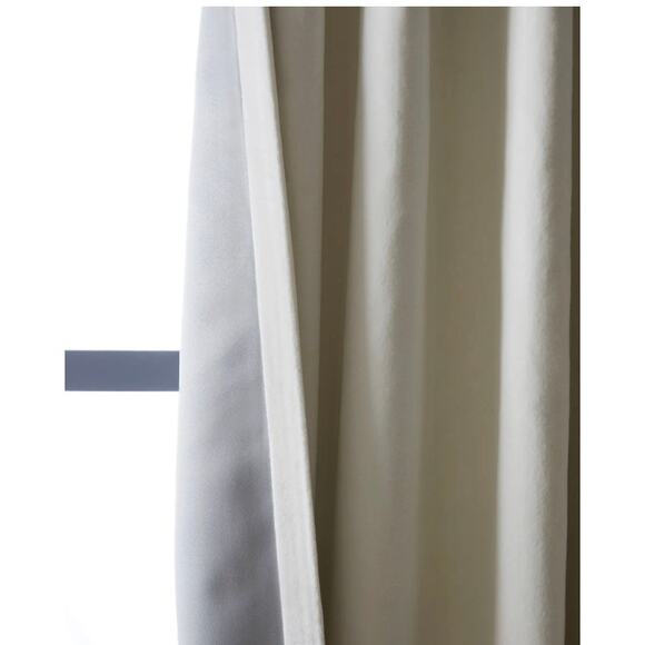 Quince Luxury Cotton Velvet Darkening Curtain 48X96 White New #40 - Picture 3 of 3